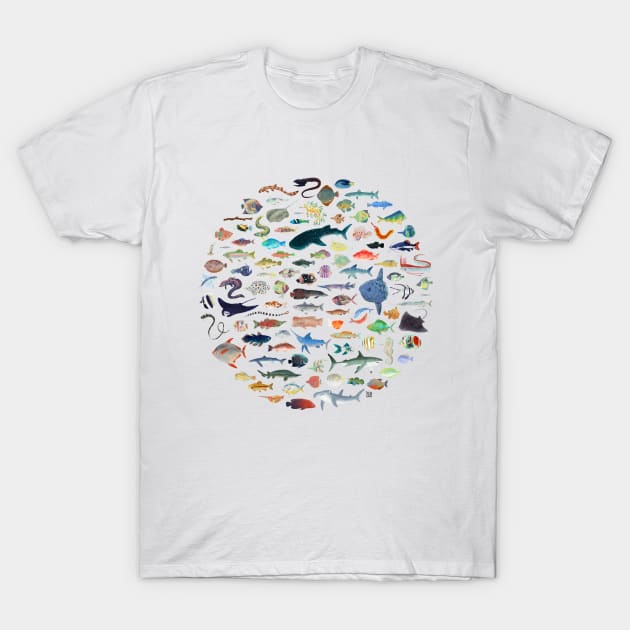 One Hundred Fish T-Shirt by tarynosaurus